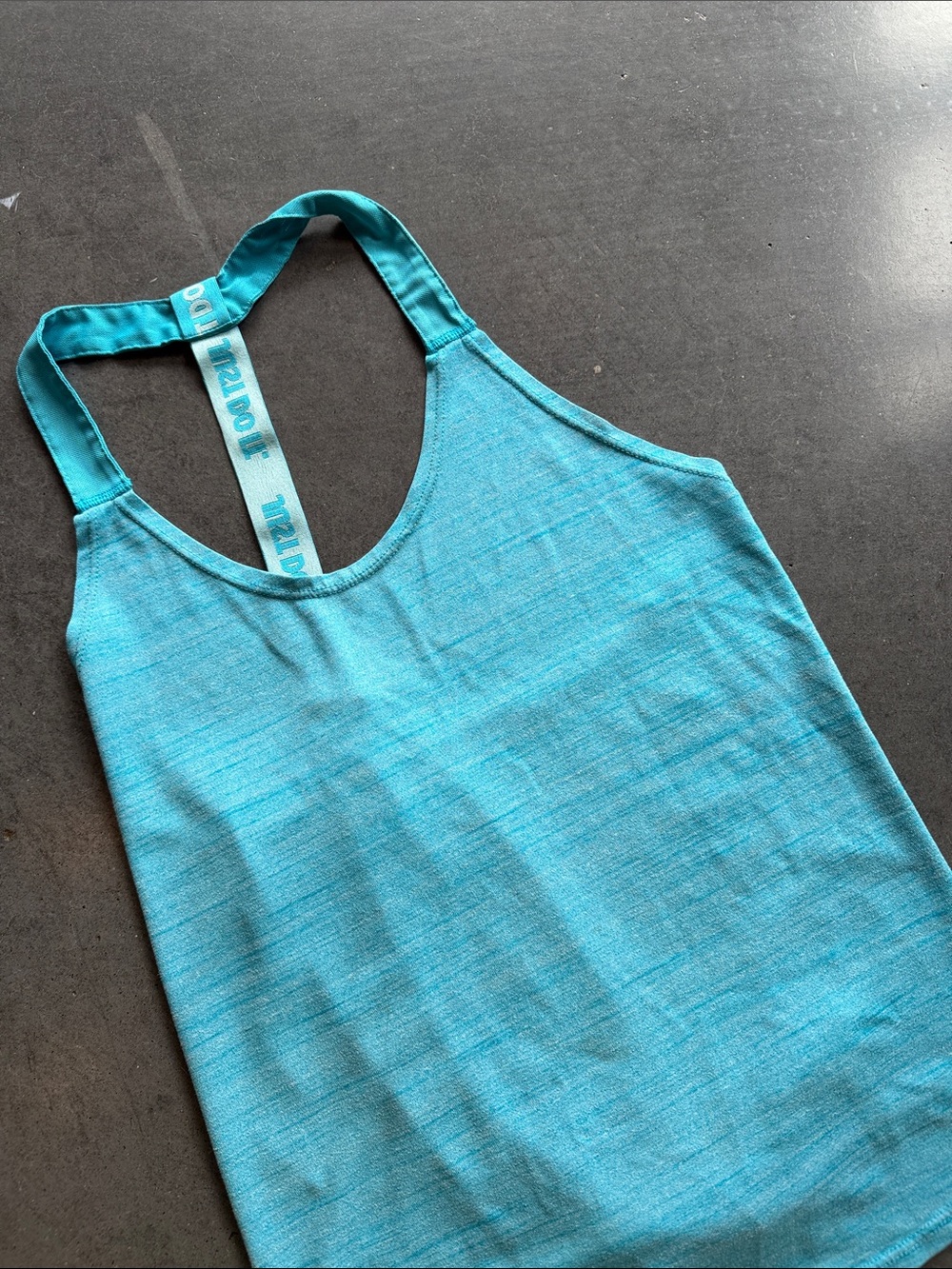 Nike Women's Turquoise Racerback Tank Top with Branded Strap